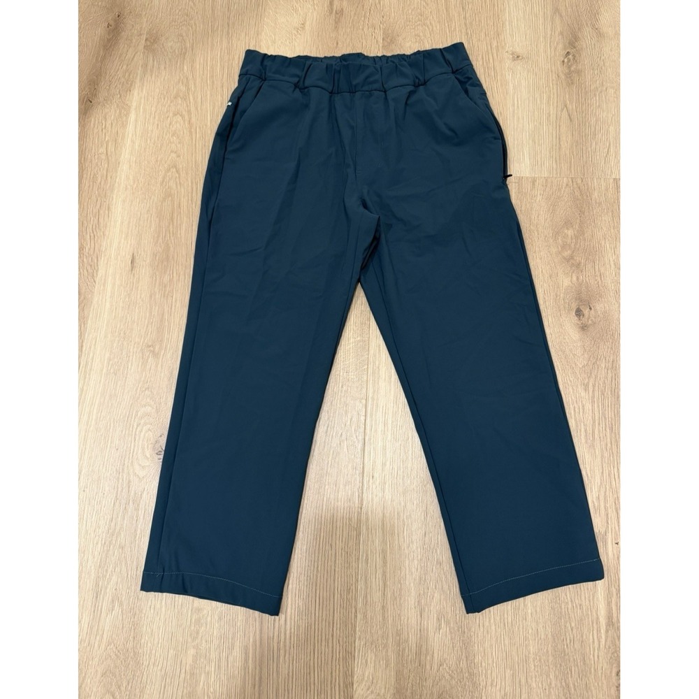Vuori Women's Miles Crop Pant Straight-Leg Pull-On Pants Size S Stretch Teal